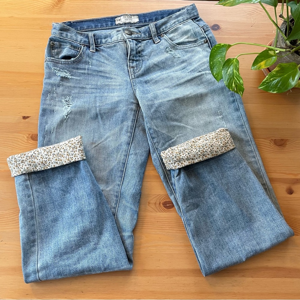 One of a Kind Free People Low Rise Boyfriend Jeans